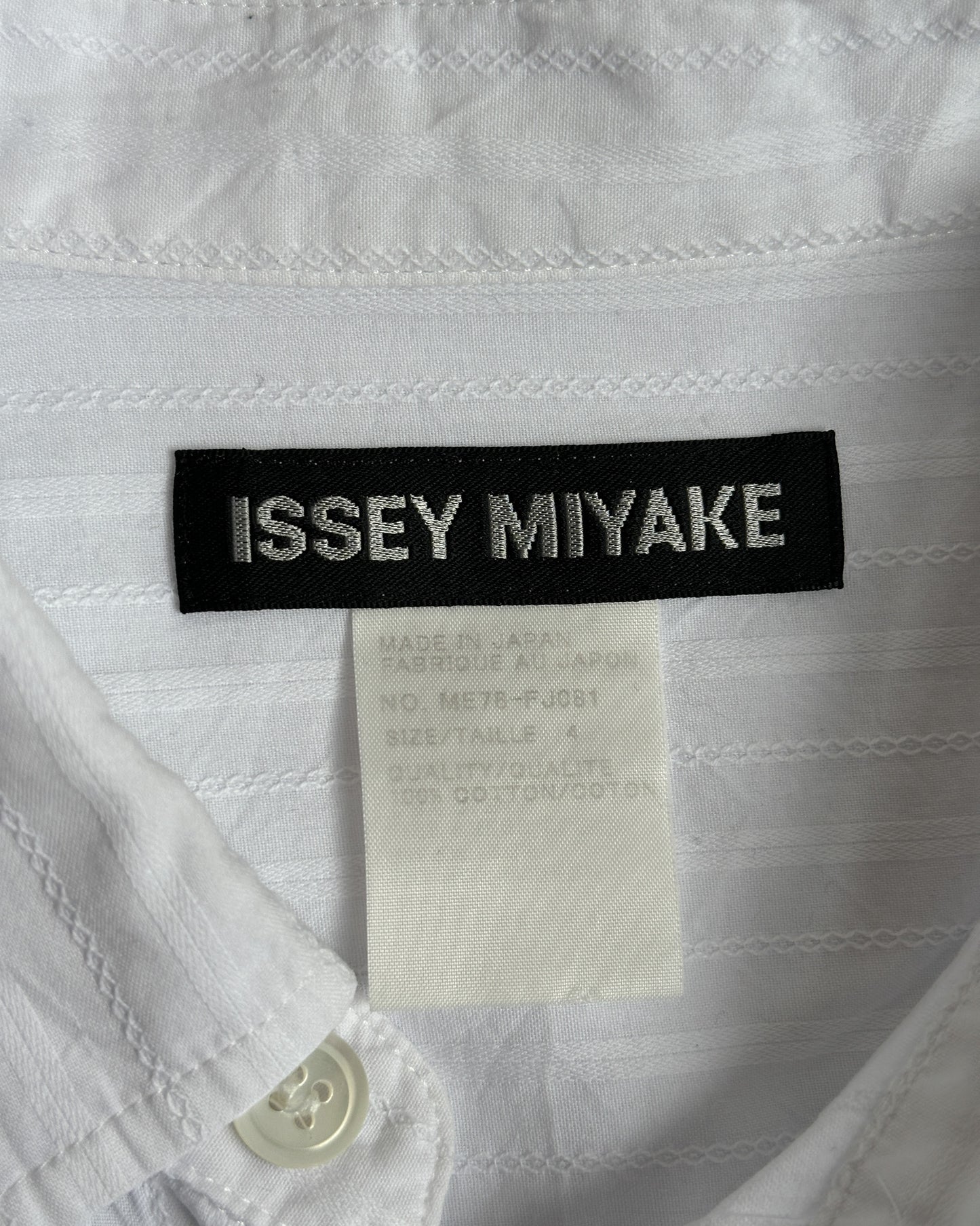 Issey Miyake Tonal Embroidered Button Up Shirt