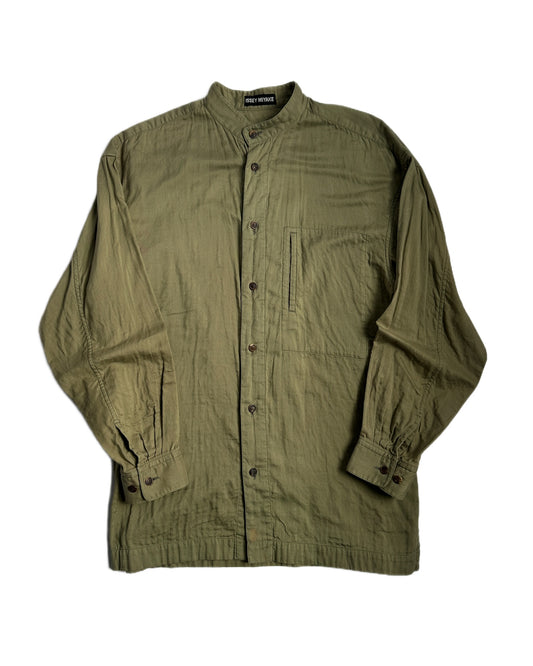 Issey Miyake Band Collar Button Up Shirt
