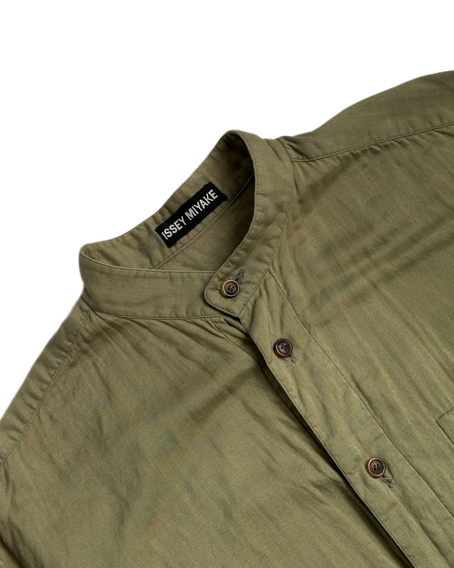 Issey Miyake Band Collar Button Up Shirt