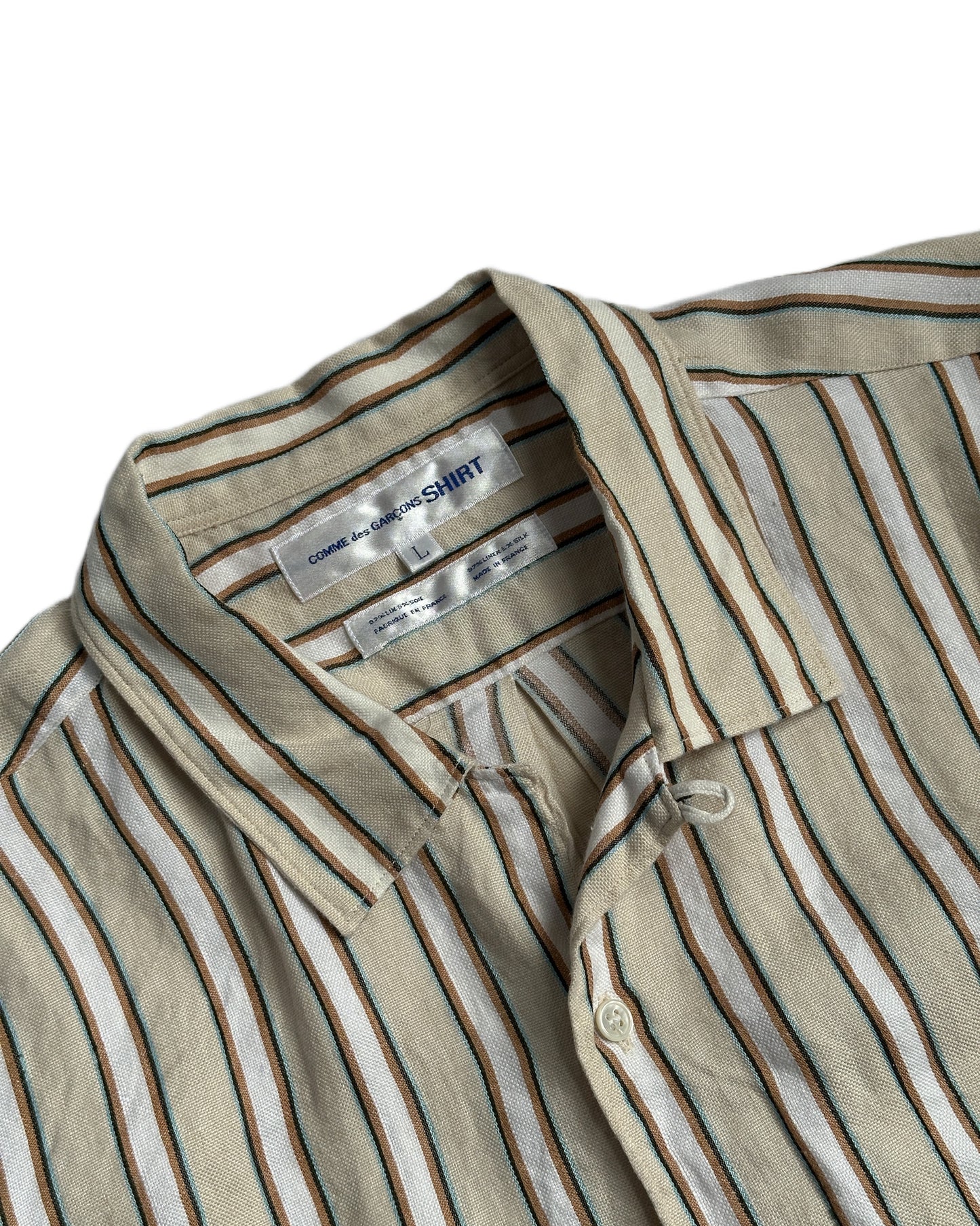 Comme des Garcons SHIRT Linen Multi Media SS Button Up Shirt