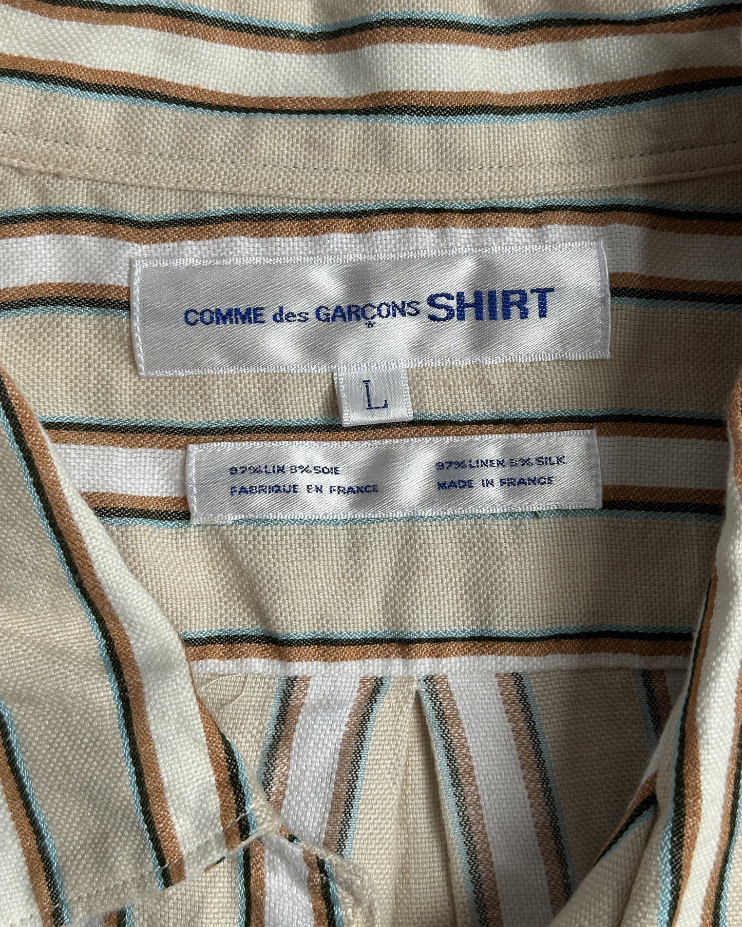 Comme des Garcons SHIRT Linen Multi Media SS Button Up Shirt