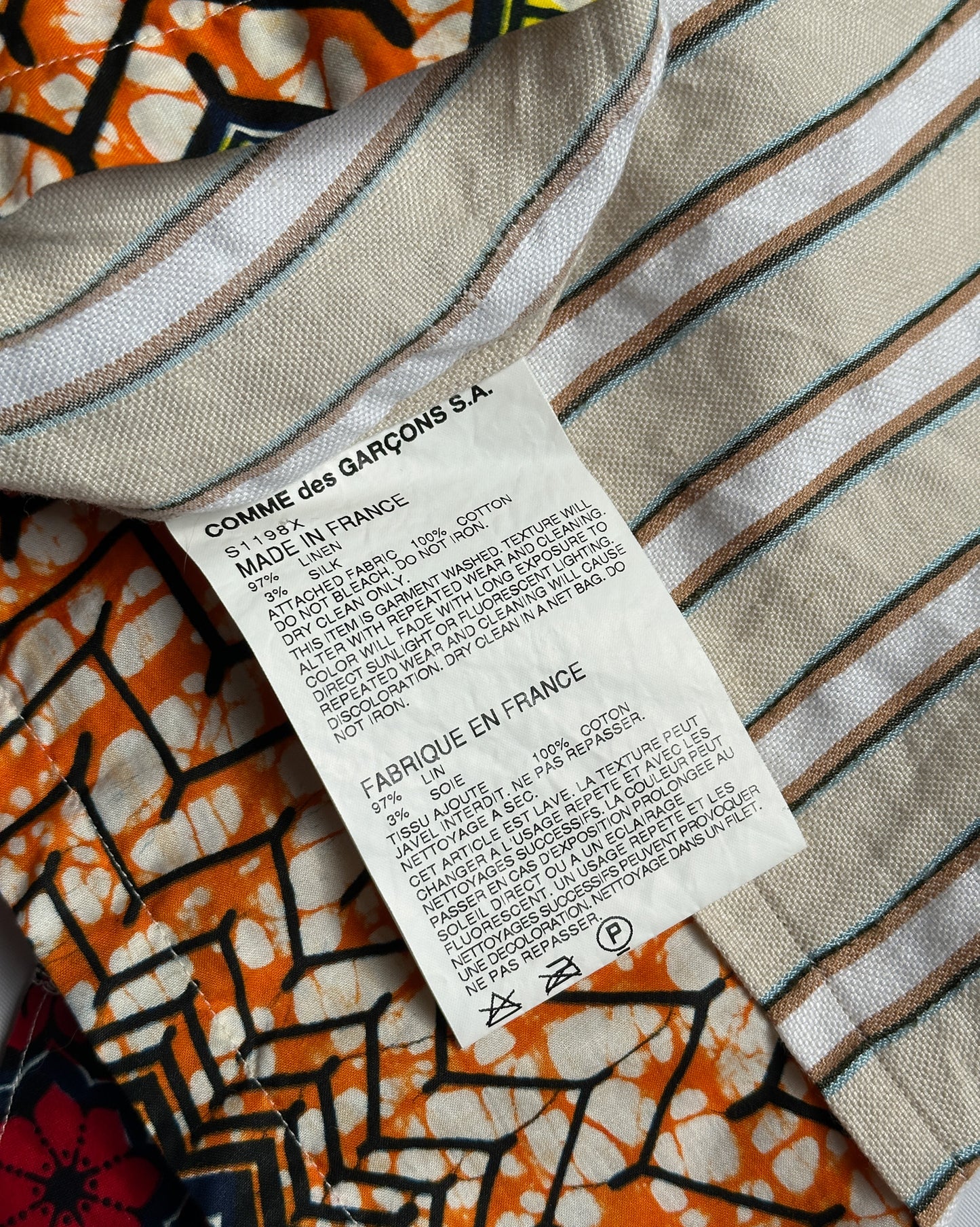 Comme des Garcons SHIRT Linen Multi Media SS Button Up Shirt