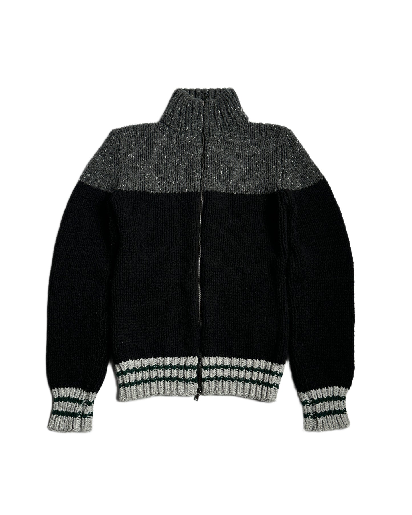 Prada Sport Fair Isle Full Zip Wool Sweater