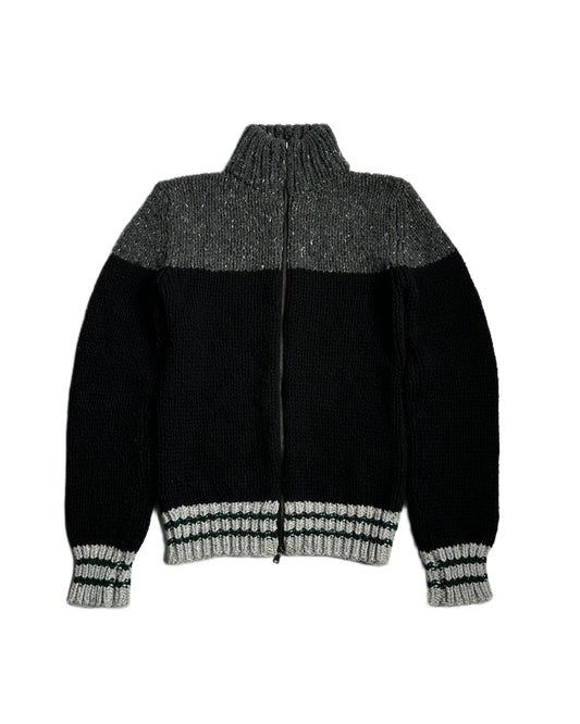 Prada Sport Fair Isle Full Zip Wool Sweater