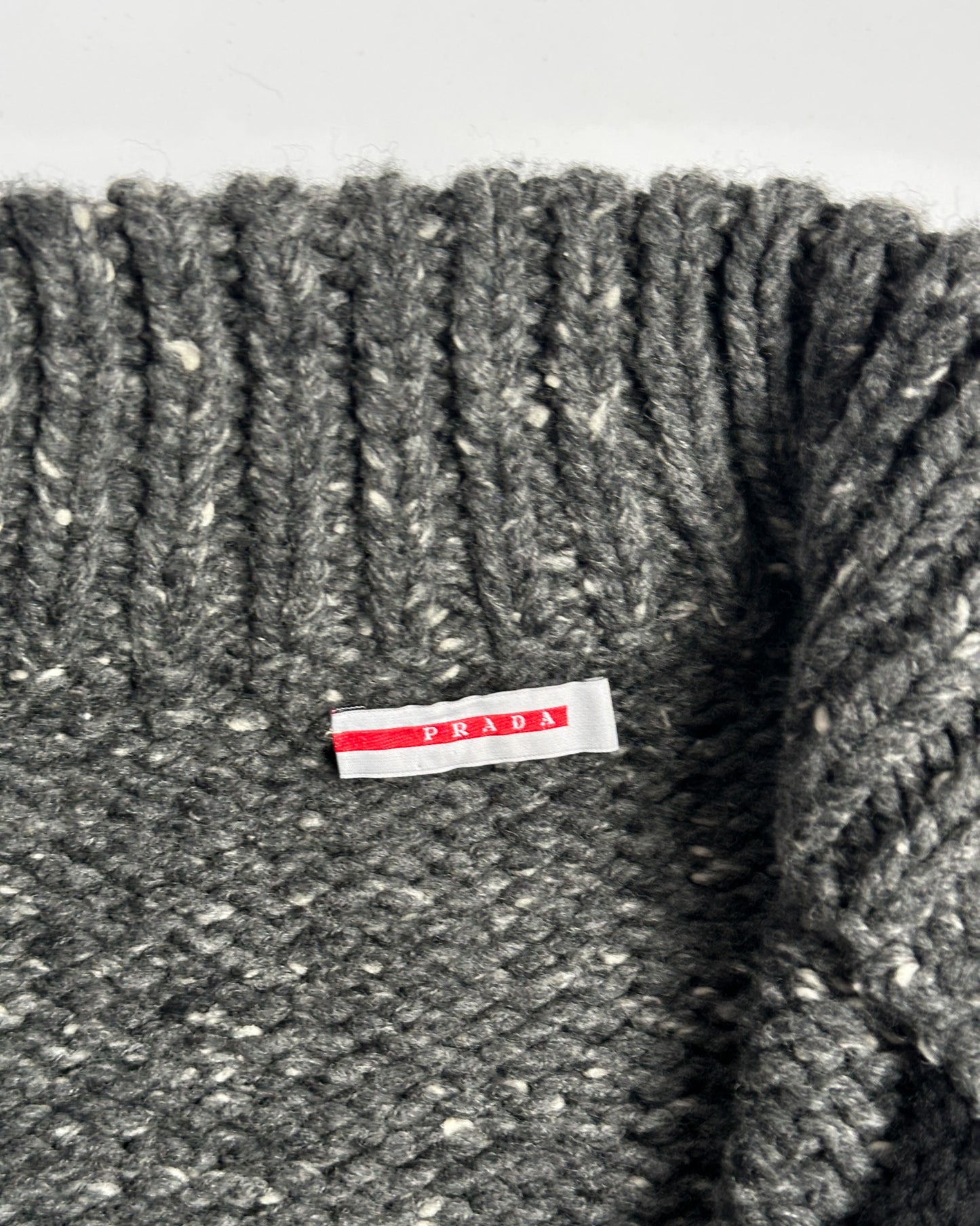Prada Sport Fair Isle Full Zip Wool Sweater