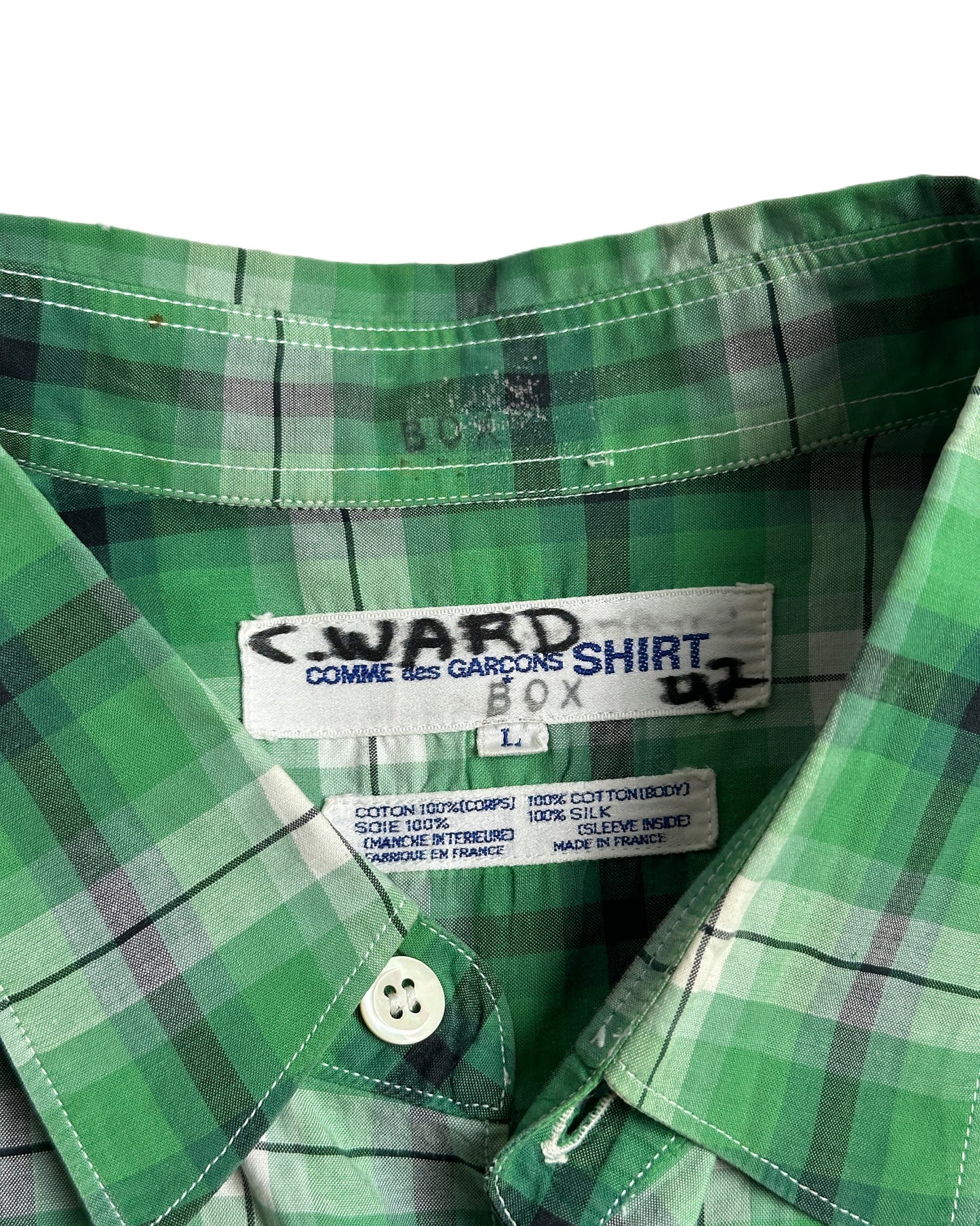 Comme des Garcons SHIRT Check Short Sleeve Button Up Shirt