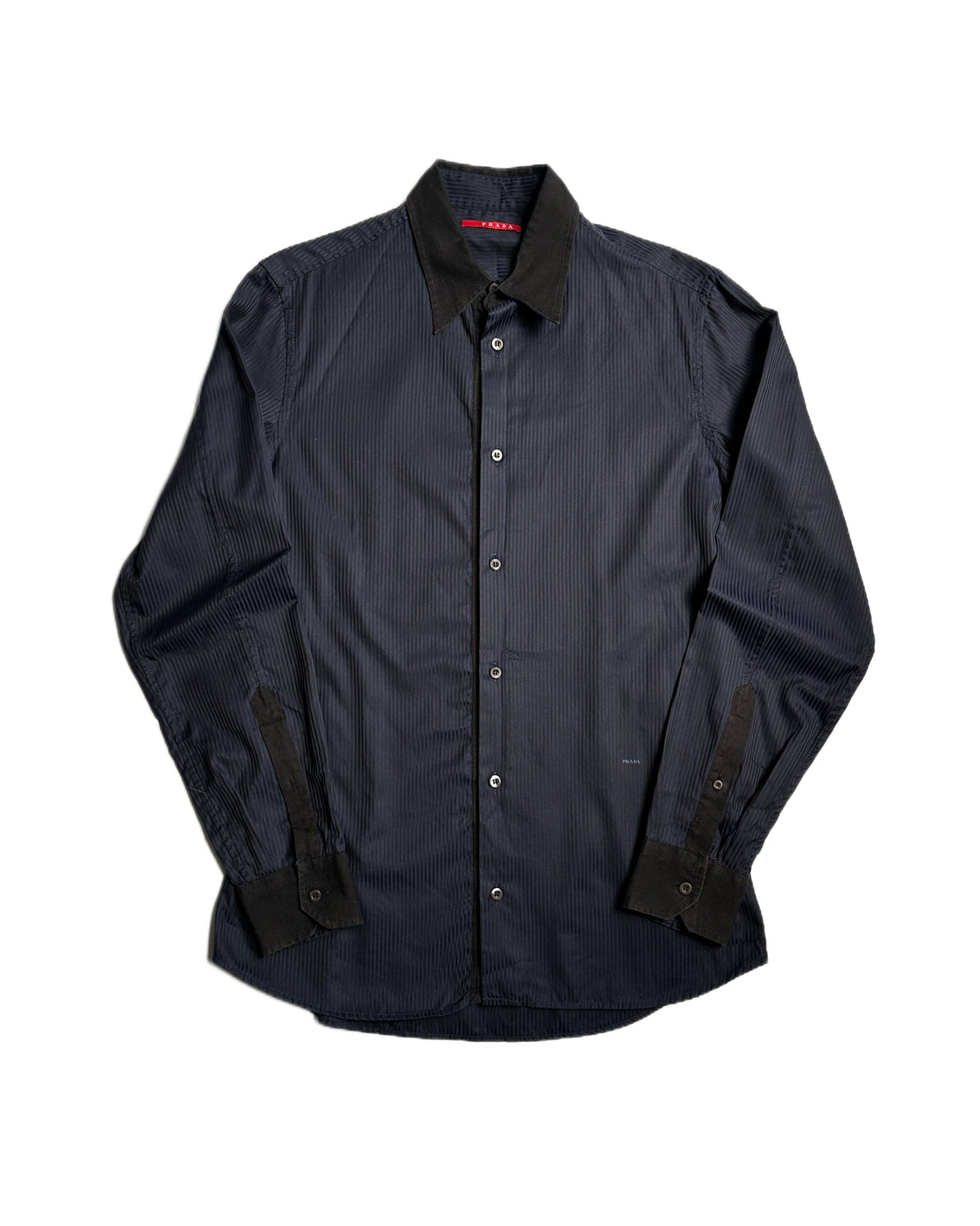 Prada Sport Striped Overdyed Button Up Shirt