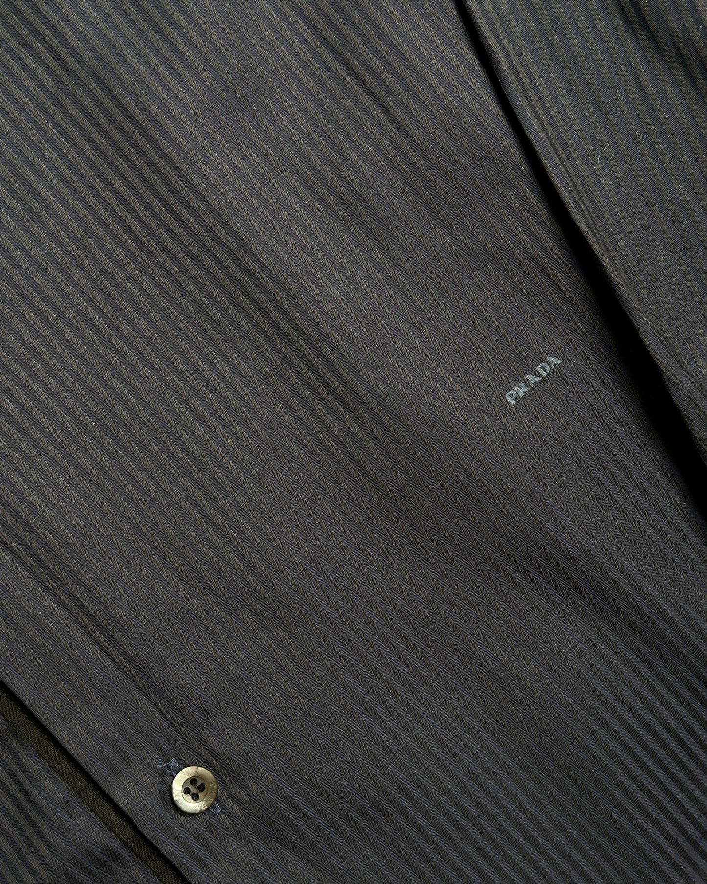 Prada Sport Striped Overdyed Button Up Shirt