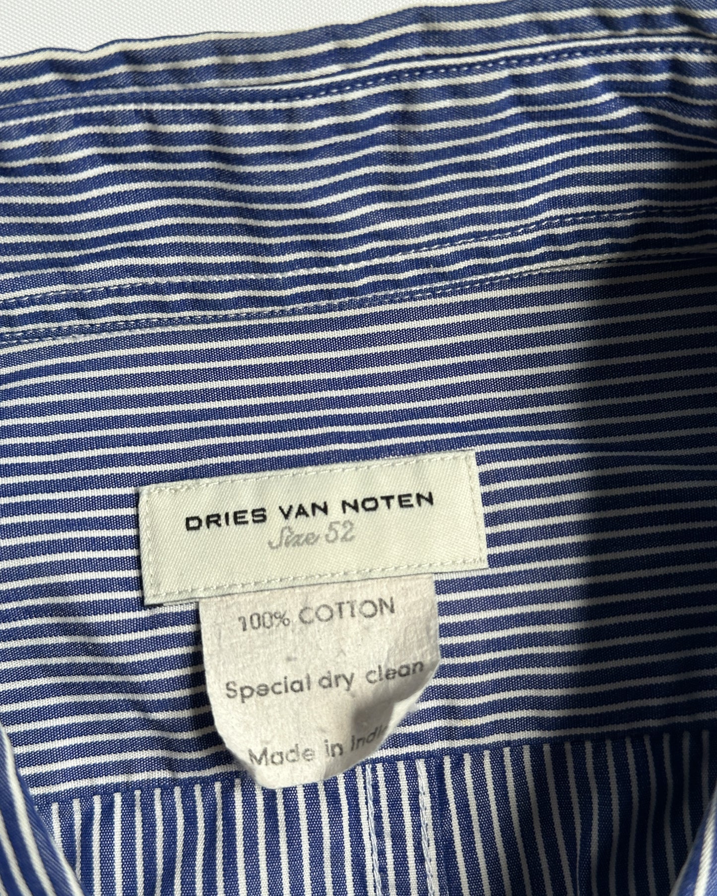 Dries Van Noten Striped Chain Embroidered Button Up Shirt