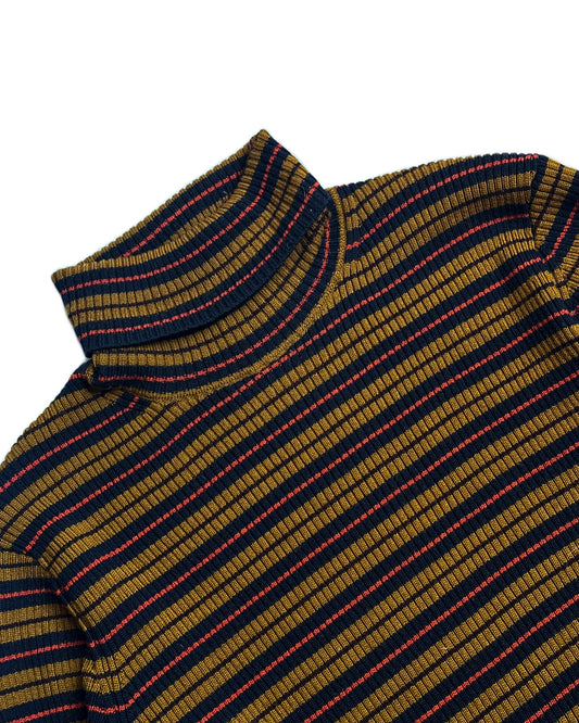 Dries Van Moten Merino Wool Striped Turtleneck