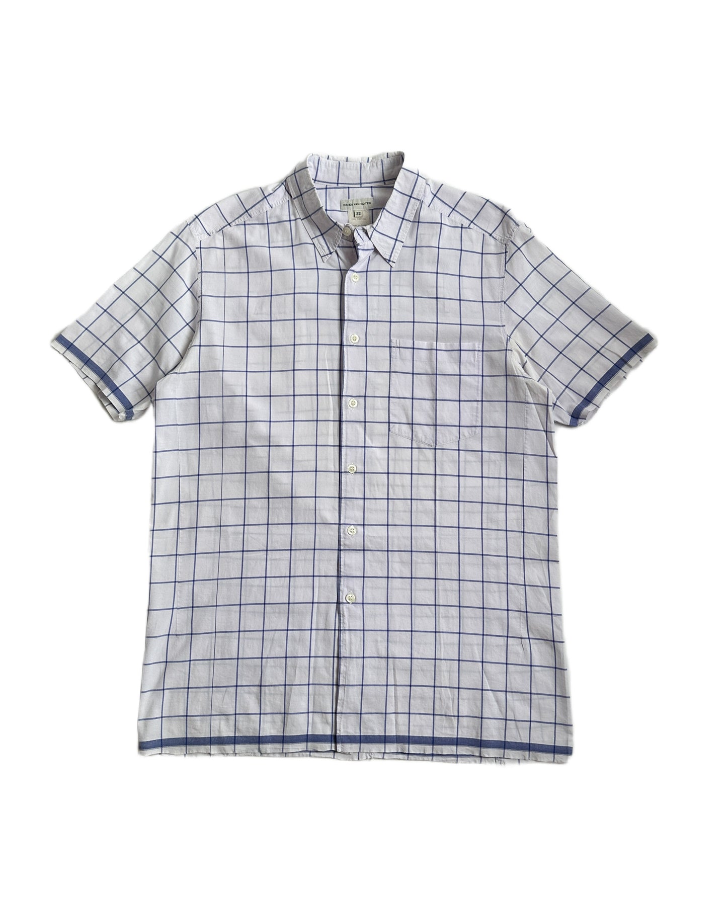 Vintage Dries Van Noten Check Short Sleeve Button Up Shirt