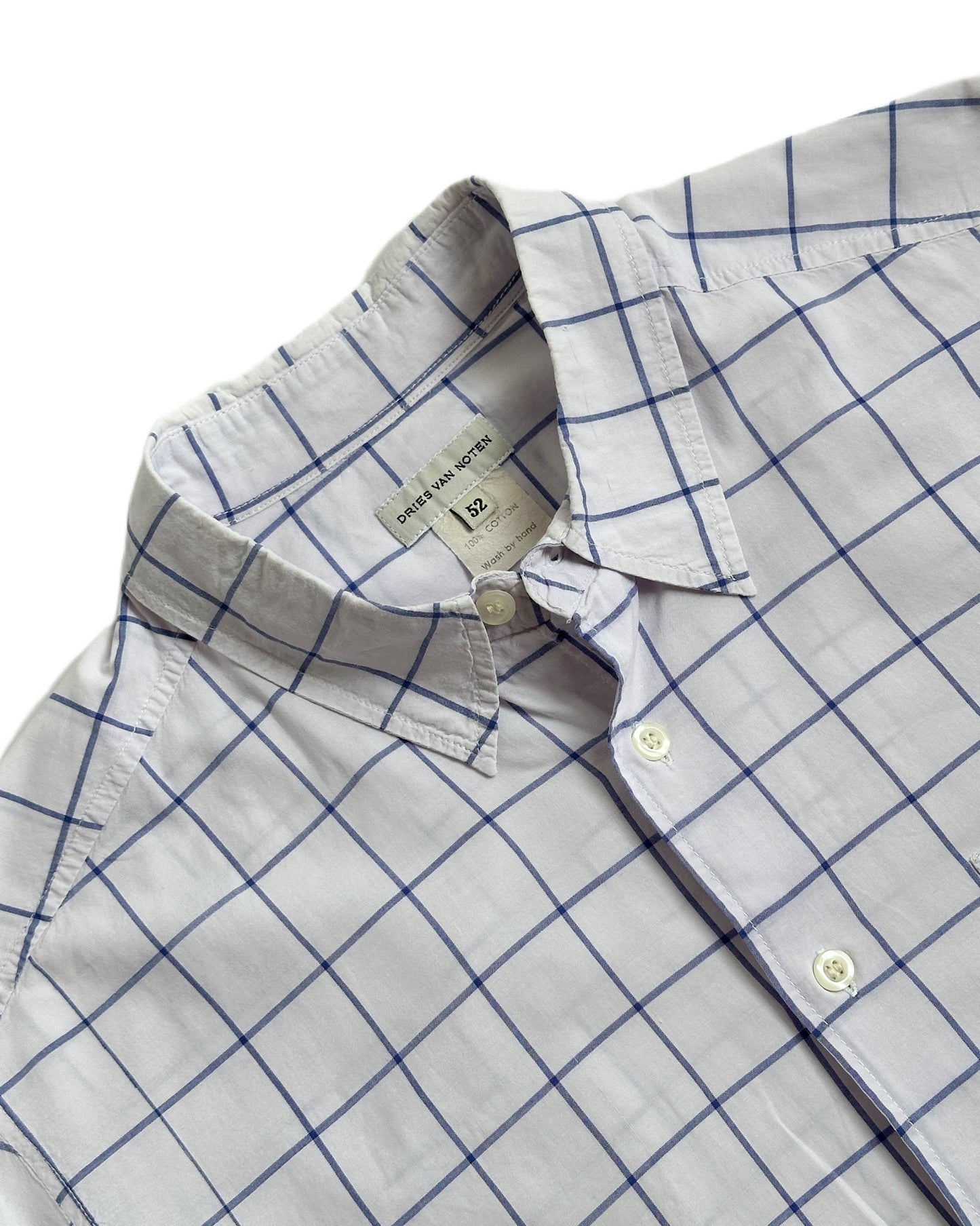 Vintage Dries Van Noten Check Short Sleeve Button Up Shirt