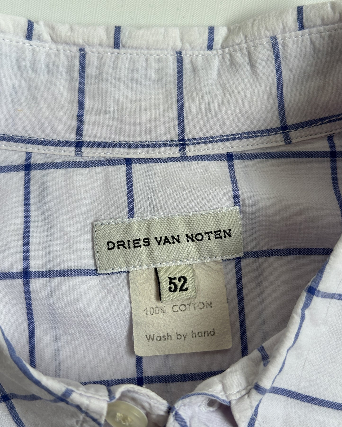 Vintage Dries Van Noten Check Short Sleeve Button Up Shirt