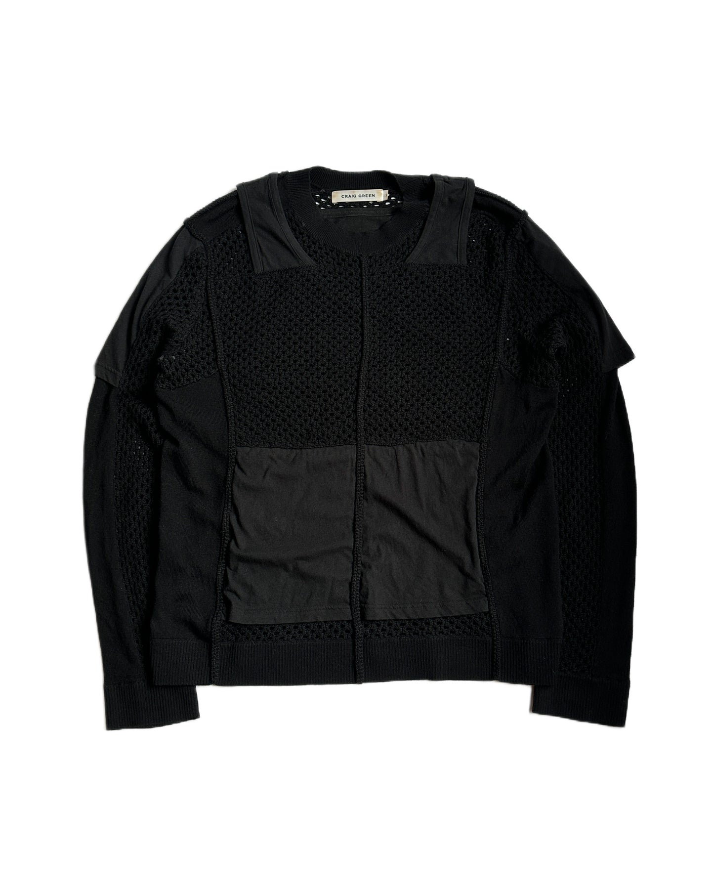 Craig Green Paneled Open Gauge Wool Sweater